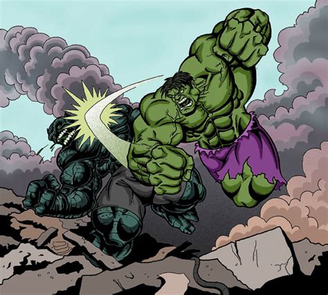 Hulk vs The Abomination COLOR by clagala on DeviantArt