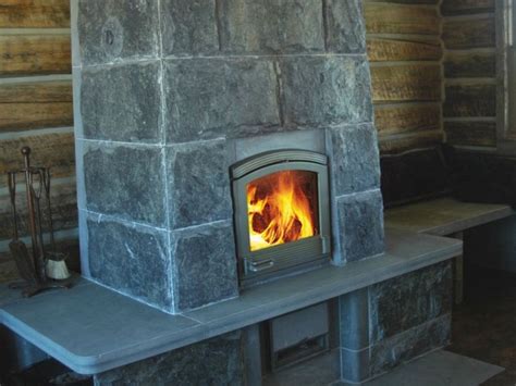 Soapstone Fireplace with Insert | Wood burning stove, Fireplace, Soapstone