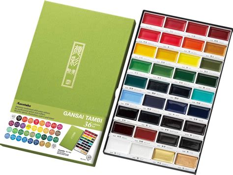 Amazon.com : Kuretake MC2036V Gansai Tambi 36 Color Set : Arts, Crafts & Sewing