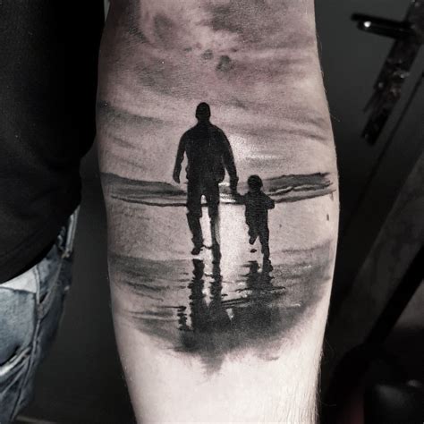 Father and son memory silhouette Daughters Name Tattoo, Father Daughter ...