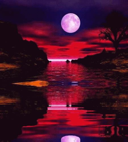 Moon Water GIF - Moon Water Reflection - Discover & Share GIFs