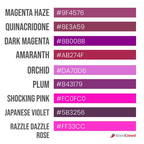 50 Shades Of Magenta Color (Names, HEX, RGB CMYK Codes), 51% OFF