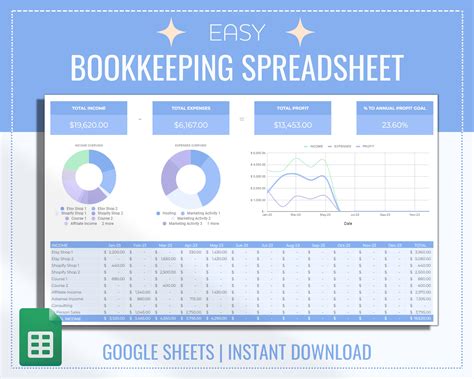 Simple Bookkeeping Spreadsheet for Google Sheets Small - Etsy