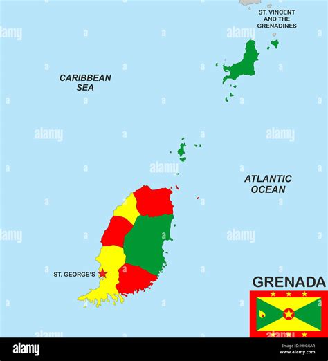 Grenada map hi-res stock photography and images - Alamy