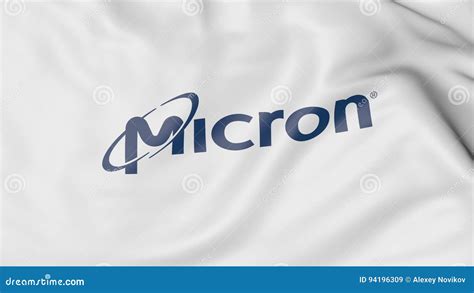 Waving Flag with Micron Technology Logo. Editorial 3D Rendering Editorial Stock Image ...