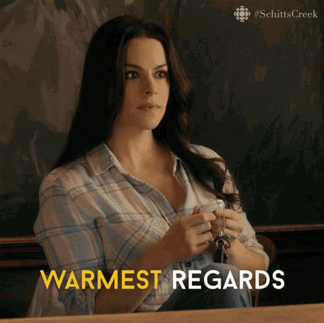 Warmest Regards Stevie Budd GIF - Warmest Regards Stevie Budd Emily Hampshire - Discover & Share ...