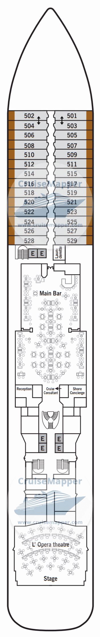 Silver Dawn deck 5 plan | CruiseMapper