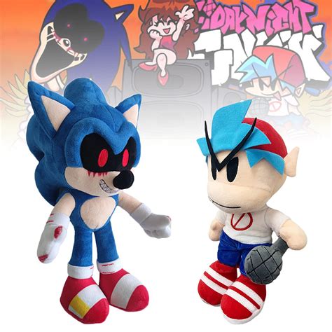 Buy 2 Pcs FNF vs Sonic exe plush and FNF plush BF, 14.6’’ Sonic exe ...