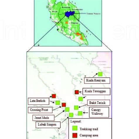 Map of Pahang National Park and distribution of study plots. | Download ...