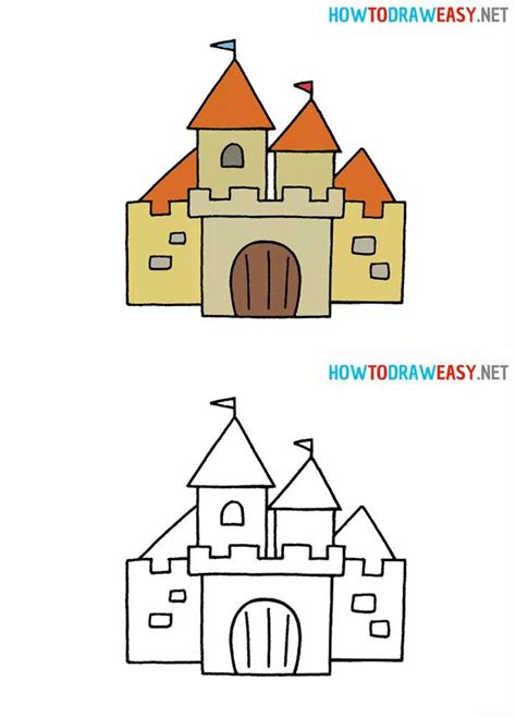 25 Easy Castle Drawing Ideas - How to Draw a Castle