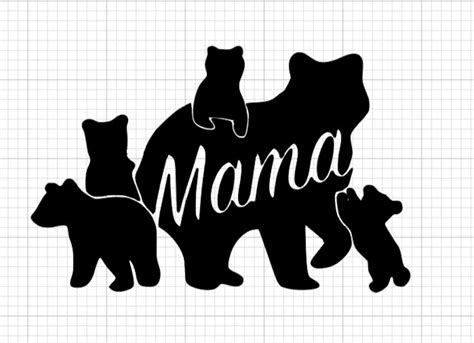 Mama Bear Svg Cricut Clean Cut File, Bear Mama Svg, Mama Baby Bear Svg ...