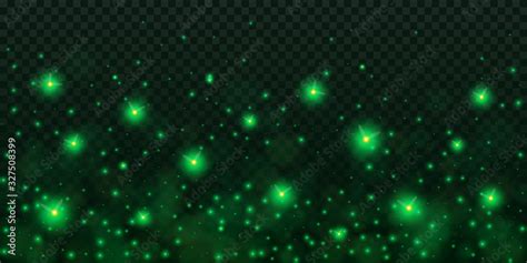 Creative vector illustration of glowing fireflies isolated on ...