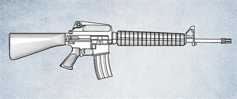 M16 Rifle B Drawing by Movie Poster Prints