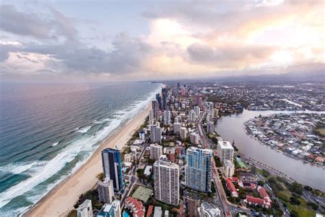 View of Gold Coast City Skyline. Editorial Photography - Image of beach ...