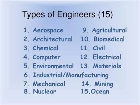 PPT - Types of Engineers (15) PowerPoint Presentation, free download - ID:3682228