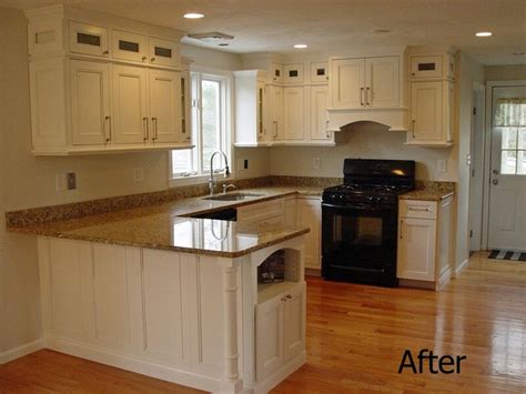 Kitchen cabinet reface. Went from oak cabinets to white cabinets with ...