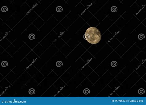 Yellow Moon in the Night Sky Stock Photo - Image of travel, bright: 147755174