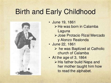 the birth,ancestry, and the early childhood of rizal.