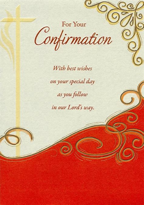 Designer Greetings Gold Cross and Swirls with Red Confirmation Card ...