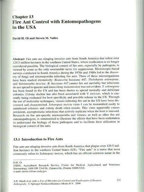 Fire Ant Control With Entomopathogens in The Usa | PDF | Virus | Ant