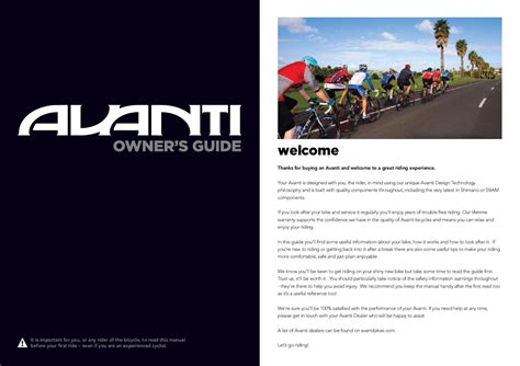 Avanti Bikes Owners Manual by AvantiPlus Cycles - Issuu