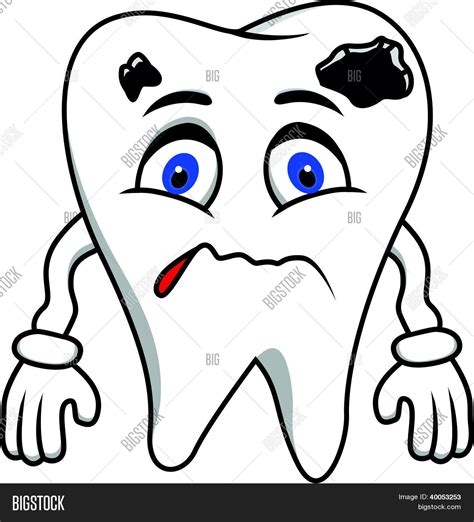 Sad Tooth Cartoon Vector & Photo | Bigstock