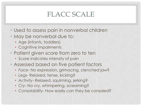 Flacc Pain Scale For Children