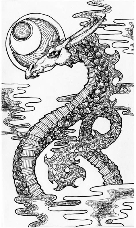 Dragon Zentangle Coloring Pages - Inerletboo