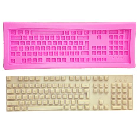 M0654 Silicone mold computer Keyboard Shape Chocolate Mold Fondant Cake mould Baking cake ...