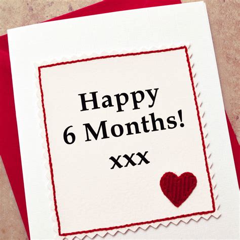 Six Month Anniversary Card By Jenny Arnott Cards & Gifts