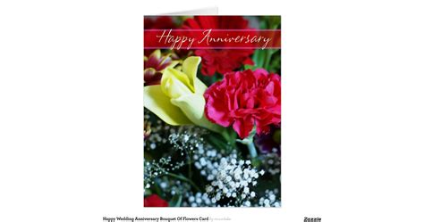 Happy Wedding Anniversary Bouquet Of Flowers Card | Zazzle