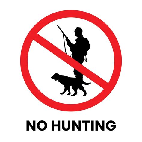 No Hunting Safety Sign Sticker with text inscription on isolated ...