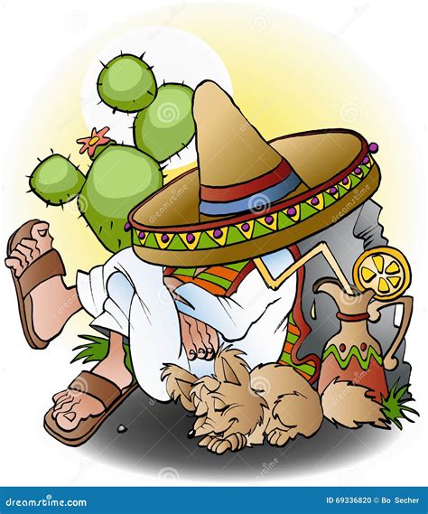 Mexican Siesta Cartoon Stock Vector - Image: 69336820