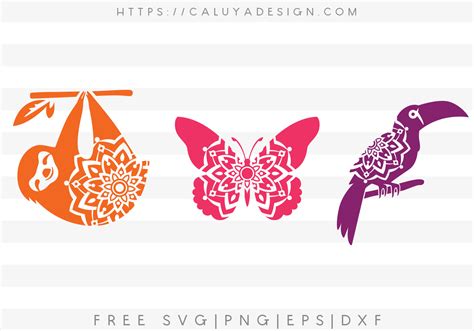 Free Partial Mandala Animals SVG, PNG, EPS & DXF by Caluya Design