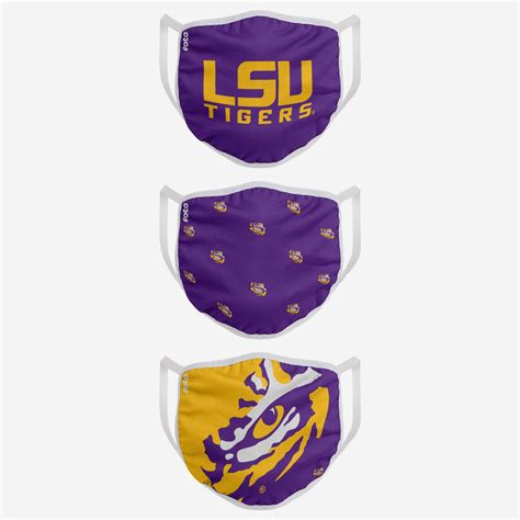 LSU Tigers 3 Pack Face Cover FOCO