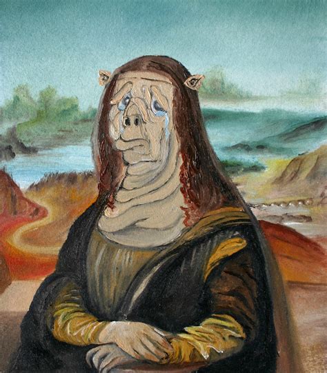 Squonka Lisa, Cryptid Art, Famous Painting, Mona Lisa, Squonk Art, Squonk Painting, Squonk Print ...