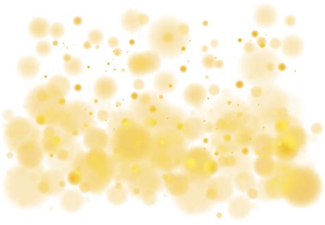 Golden shining bokeh lights with glowing particles on transparent background. PNG. 23530241 PNG