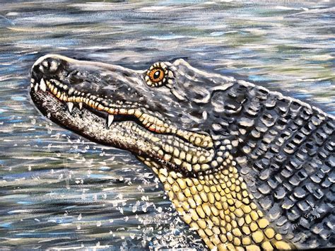 Blue Gator original acrylic painting Alligator art | Etsy | Alligators art, Wildlife paintings ...