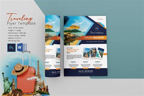 Travel Agency Flyer Template, Ms Word and (2479727)