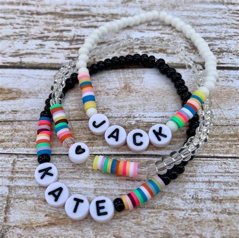 Personalized Beaded Stretch Bracelet-letter bead | Etsy in 2020 | Letter bead bracelets, Beaded ...