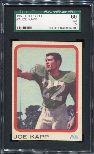 Lot Detail - 1963 Topps CFL #3 Joe Kapp SGC 60