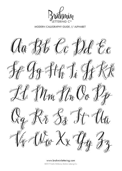 Printable Calligraphy Letters A-Z