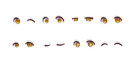 Premium Vector | Anime manga girl expressions eyes set