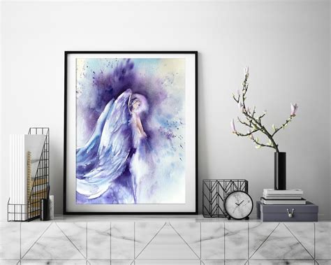 Angel in Purple Original Watercolour Painting Loose Style | Etsy