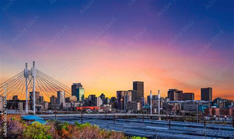 Nelson Mandela Bridge over Johannesburg Park Station in Gauteng South ...