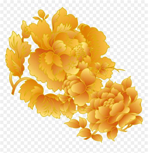 Transparent Golden Flower Png - Chinese Golden Flower Png, Png Download ...