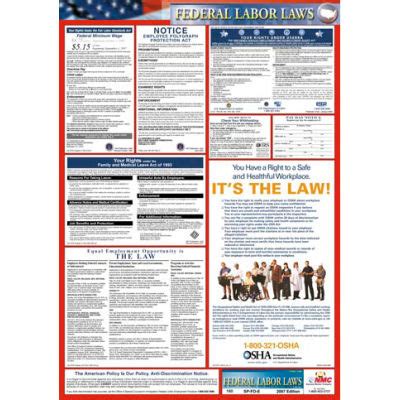 Labor Law Poster - Federal Labor Law Poster | B172355 - GLOBALindustrial.ca