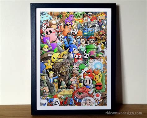 Video Game Print Game Characters Art Print Xbox Nintendo - Etsy Canada