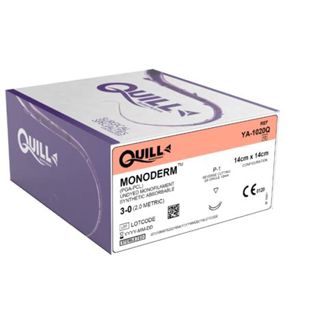 Quill Monoderm 3-0 Undyed 14cm x 14cm P-1 Bi-Directional - Surgical ...