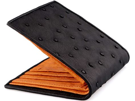 Ostrich Leather Wallets Mens Bifold Wallets - Real Mens Wallets